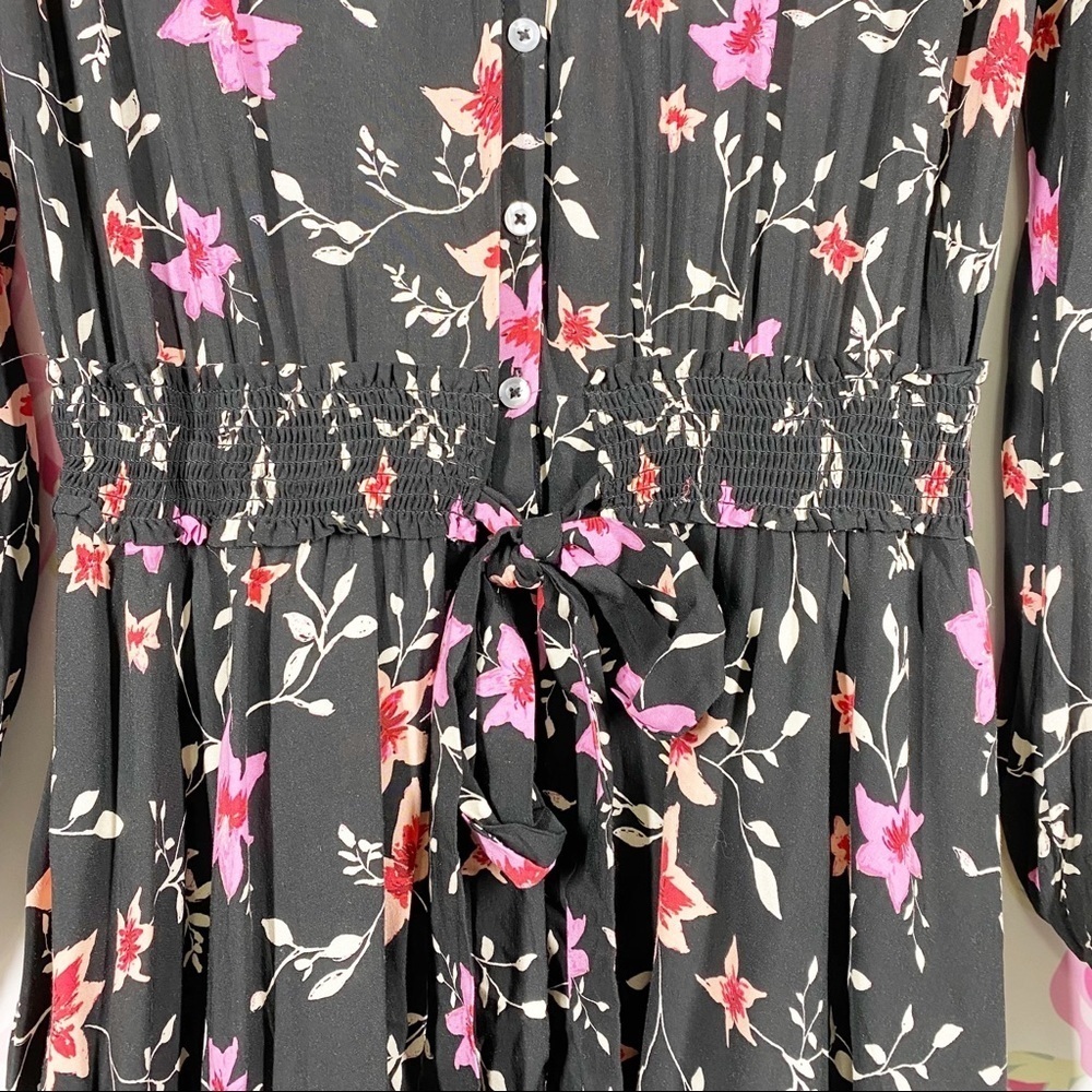 NEW Free People Lighten Up Floral Black Combo Mini Dress XS - Picture 9 of 16